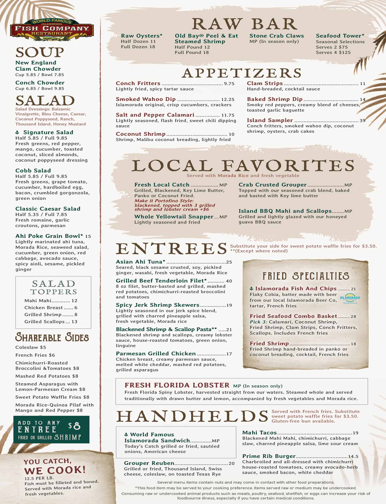 Keys Menu | Islamorada Fish Company